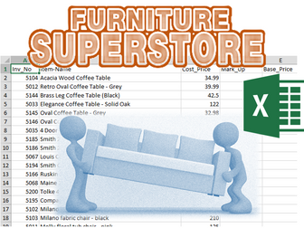 Furniture Superstore - IT Level 1 Spreadsheets (Excel), exam style task