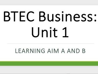 BTEC Business Unit 1 - Exploring Business (full unit)