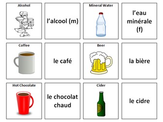 Drinks: French Vocabulary Card Sort
