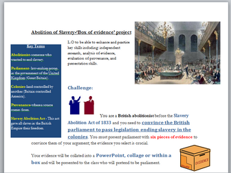 Abolition of Slavery-‘Box of evidence’ project