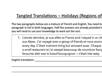 Tangled Translation - Holidays (Regions of France)