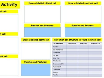 Cells revision activity for all exam boards