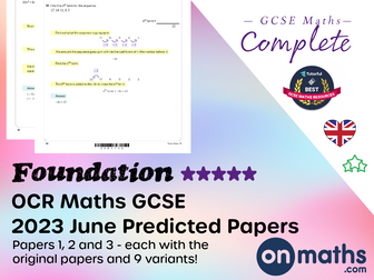 2023 November Maths GCSE OCR Foundation ALL Predicted Papers