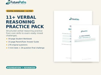 11+ Verbal Reasoning Practice Pack | 276 Questions & Answers | Year 5