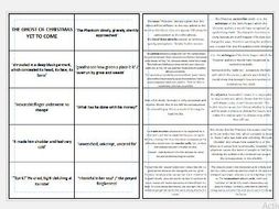 Ghost of Christmas yet to come cue cards | Teaching Resources