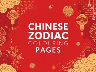 Chinese Zodiac Animals Colouring Pages + Cat – EYFS / KS1