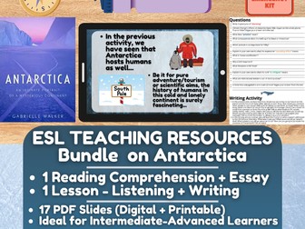 ESL Teaching Resources on Antarctica - Lesson Plan + Reading Comprehension - 50%