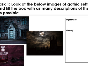 Key Stage Three English Cover work pack - An Introduction to Gothic Fiction