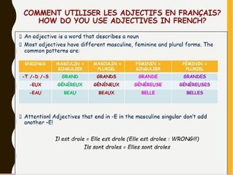 Module 1 - Lesson 3: Comment je me vois