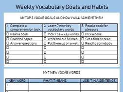 Year 5 Vocab Record Sheet