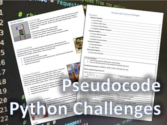 Pseudocode and Python Programming Challenges