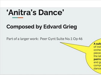 Anitra's Dance Greig Score analysis set work 2020 WJEC