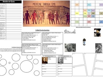 Medicine Through Time Medieval to Modern  revision activity workbook for GCSE History