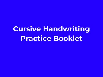 Cursive Handwriting Practice Booklet