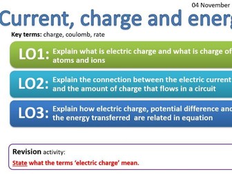 CP9c Current, charge and energy - electric charge, coulomb, rate
