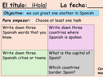 Spanish year 7 6 lessons - introductions, alphabet and asking how people are
