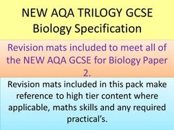 NEW AQA 2016 GCSE Trilogy Biology revision mats part 2
