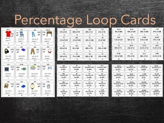 Percentages Loop Card Activities