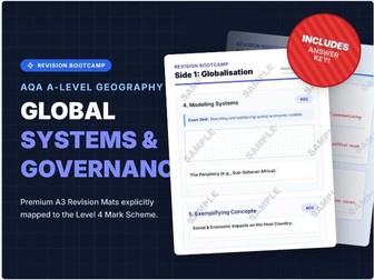 AQA A-Level Geography Global Systems exam skills revision mat