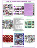 Places and Buildings 7 Game Plus 2 Worksheet Bundle