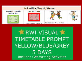 RWI Visual Timetable for 5 days teaching of Yellow/Blue/Grey
