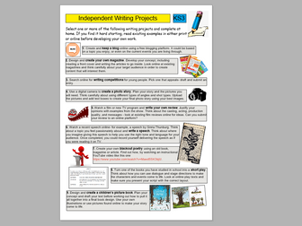 KS3 Independent Writing Projects