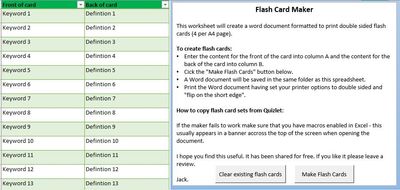 Double Sided Flash Card Maker Teaching Resources