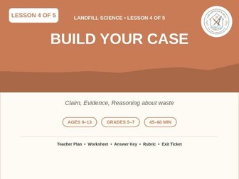 Landfill Science Lesson 4: Build Your Case | Claim, Evidence, Reasoning