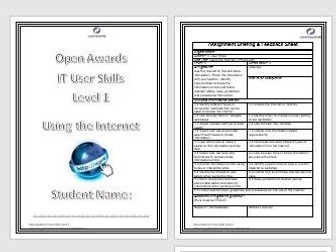 Internet Unit (Open Awards IT User Skills) Level 1