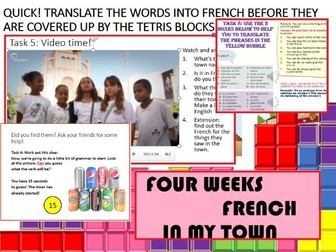 French Year 7 En Ville Town - Home learning - 4 weeks