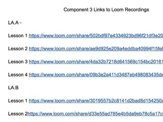 Loom Recordings. Component 3 BTEC TECH Pearson