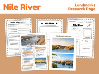 Nile River Research Project | Geography Landmark Worksheets