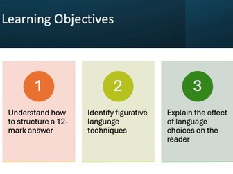 Plan for the 12-Marker Lesson: Focus: Figurative Language and Effect