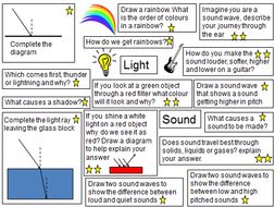 Light and sounds revision activities | Teaching Resources