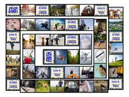 Prepositions of Movement with Photos Board Game