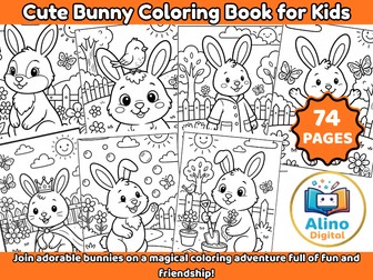 Cute Bunny Coloring Book for Kids