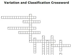 Variation and Classification Crossword Teaching Resources