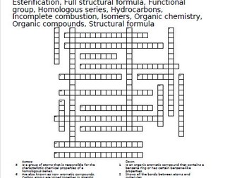 Hydrocarbons Crossword Puzzle
