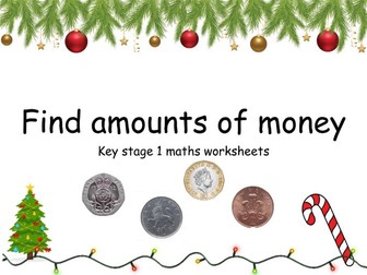 Christmas themed maths - make amounts of money (Year 2)