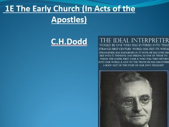 RS A Level Christianity EDUQAS Theme 1E: The Early Church in Acts (Both PPTS)
