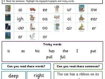 Little Wandle Phonics Homework sheets Reception Spring 2 Week 1-5