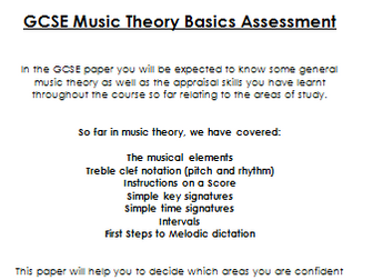 Music Theory Basics Assessment