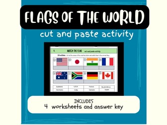 Flags of the World Cut and Paste Activity