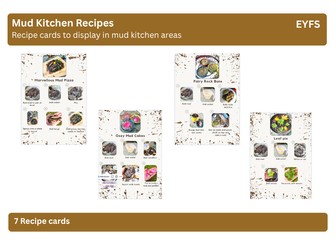 Mud Kitchen Recipe Cards: 7 Photo Step-by-Step Recipes for Outdoor Provision (EYFS)