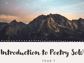 Year 7 Intro to Poetry Scheme of Work