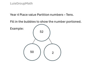 Y4 Place value Partition numbers Tens