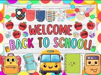 Welcome Back to School: Back To School Bulletin Board or Door Decor Kit | August & September