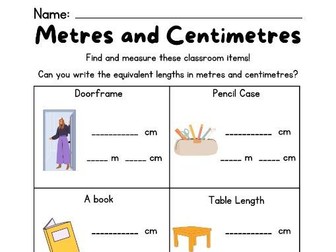 Y3 Equivalent Lengths - Centimetres to Metres Worksheets