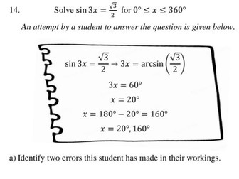 A Level Maths 50 'Misconception' Exam Style Questions