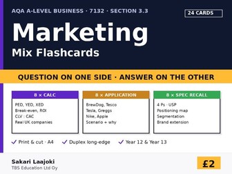AQA Business Marketing Mix Flashcards (24)